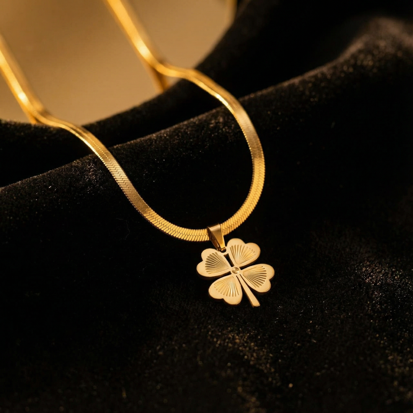 Golden Clover Charm Necklace