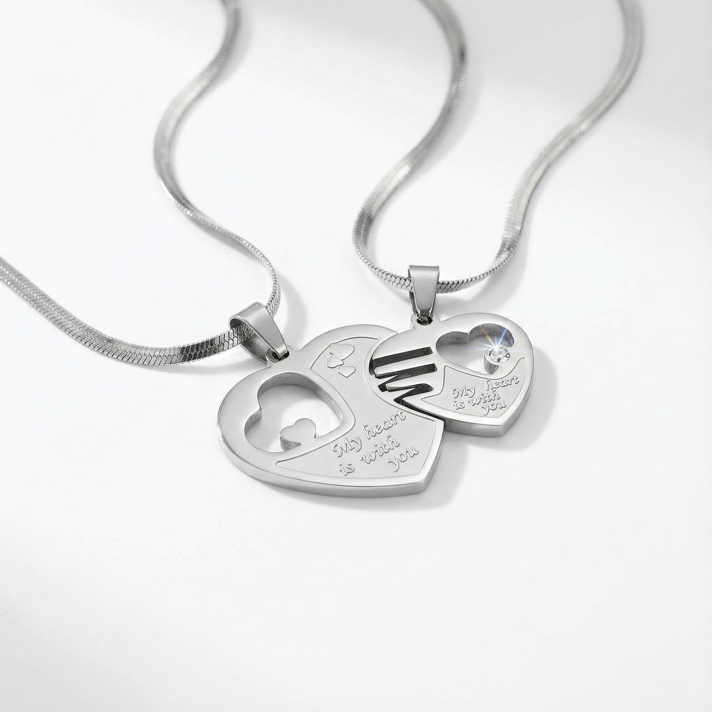 Love Couple Heart Necklace