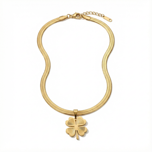 Golden Clover Charm Necklace