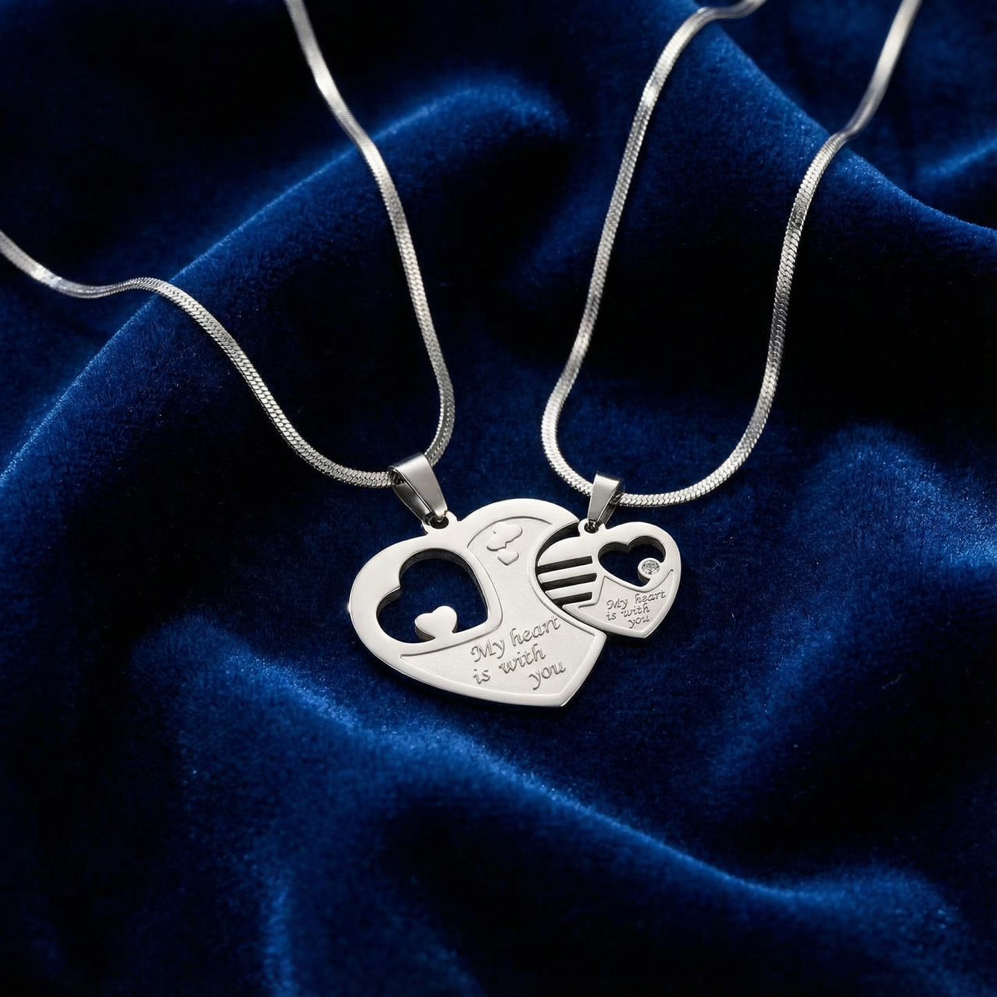 Love Couple Heart Necklace