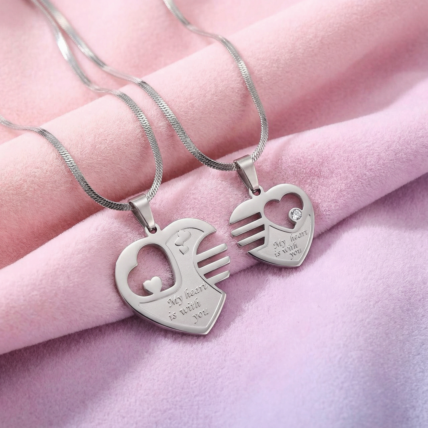 Love Couple Heart Necklace